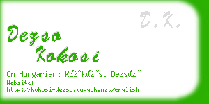 dezso kokosi business card